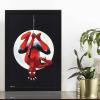 imageMarvel SpiderMan Upside Down Framed Wood Wall Decor  Fun SpiderMan Wall Art for Man Cave or Movie RoomBlackRed