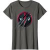 imageMarvel Studios Deadpool ampamp Wolverine Slashed Icon with Claws TShirtAsphalt Grey