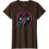 imageMarvel Studios Deadpool ampamp Wolverine Slashed Icon with Claws TShirtBrown