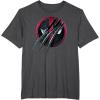 imageMarvel Studios Deadpool ampamp Wolverine Slashed Icon with Claws TShirtDark Heather Grey