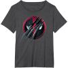 imageMarvel Studios Deadpool ampamp Wolverine Slashed Icon with Claws TShirtDark Heather Grey