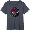imageMarvel Studios Deadpool ampamp Wolverine Slashed Icon with Claws TShirtHeather Blue