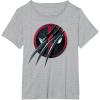 imageMarvel Studios Deadpool ampamp Wolverine Slashed Icon with Claws TShirtHeather Grey
