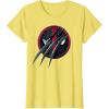 imageMarvel Studios Deadpool ampamp Wolverine Slashed Icon with Claws TShirtLemon Yellow