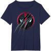 imageMarvel Studios Deadpool ampamp Wolverine Slashed Icon with Claws TShirtNavy Blue