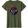 imageMarvel Studios Deadpool ampamp Wolverine Slashed Icon with Claws TShirtOlive Green
