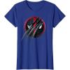 imageMarvel Studios Deadpool ampamp Wolverine Slashed Icon with Claws TShirtRoyal Blue