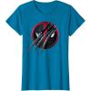 imageMarvel Studios Deadpool ampamp Wolverine Slashed Icon with Claws TShirtSapphire Blue