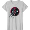 imageMarvel Studios Deadpool ampamp Wolverine Slashed Icon with Claws TShirtSilver Grey