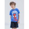 imageMarvel TShirt and Mesh Shorts Outfit Set Toddler to Big Kid Sizes 2T  1416BlueBlack