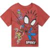 imageMarvel TShirt and Mesh Shorts Outfit Set Toddler to Big Kid Sizes 2T  1416Washed Red  Black  Spidey and Friends