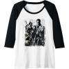 imageMarvel Thunderbolts Topographic Map Group Shot Raglan Baseball TeeBlackWhite