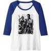 imageMarvel Thunderbolts Topographic Map Group Shot Raglan Baseball TeeRoyal BlueWhite