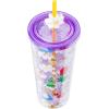 imageSilver Buffalo Marvel Avengers SpiderMan Plastic Cold Cup with Lid and Straw Topper 24 OuncesAlice in Wonderland Wild Flowers
