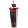 imageSilver Buffalo Marvel Avengers SpiderMan Plastic Cold Cup with Lid and Straw Topper 24 OuncesCars Lightning McQueen
