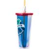 imageSilver Buffalo Marvel Avengers SpiderMan Plastic Cold Cup with Lid and Straw Topper 24 OuncesHarry Potter Hogwarts House Crest