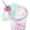 imageSilver Buffalo Marvel Avengers SpiderMan Plastic Cold Cup with Lid and Straw Topper 24 OuncesLilo and Stitch Aloha