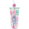 imageSilver Buffalo Marvel Avengers SpiderMan Plastic Cold Cup with Lid and Straw Topper 24 OuncesLilo and Stitch Aloha