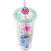 imageSilver Buffalo Marvel Avengers SpiderMan Plastic Cold Cup with Lid and Straw Topper 24 OuncesLilo and Stitch Aloha
