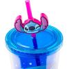 imageSilver Buffalo Marvel Avengers SpiderMan Plastic Cold Cup with Lid and Straw Topper 24 OuncesLilo and Stitch Cosmic Surfer