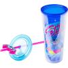 imageSilver Buffalo Marvel Avengers SpiderMan Plastic Cold Cup with Lid and Straw Topper 24 OuncesLilo and Stitch Cosmic Surfer