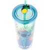 imageSilver Buffalo Marvel Avengers SpiderMan Plastic Cold Cup with Lid and Straw Topper 24 OuncesLilo and Stitch Glitter
