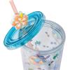 imageSilver Buffalo Marvel Avengers SpiderMan Plastic Cold Cup with Lid and Straw Topper 24 OuncesLilo and Stitch Island Chilling