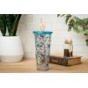 imageSilver Buffalo Marvel Avengers SpiderMan Plastic Cold Cup with Lid and Straw Topper 24 OuncesLilo and Stitch Island Chilling