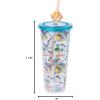 imageSilver Buffalo Marvel Avengers SpiderMan Plastic Cold Cup with Lid and Straw Topper 24 OuncesLilo and Stitch Island Chilling