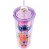 imageSilver Buffalo Marvel Avengers SpiderMan Plastic Cold Cup with Lid and Straw Topper 24 OuncesLilo and Stitch Life is a Party