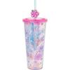 imageSilver Buffalo Marvel Avengers SpiderMan Plastic Cold Cup with Lid and Straw Topper 24 OuncesLilo and Stitch and Angel Love Iridescent