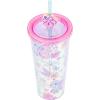 imageSilver Buffalo Marvel Avengers SpiderMan Plastic Cold Cup with Lid and Straw Topper 24 OuncesLilo and Stitch and Angel Love Iridescent