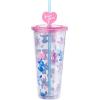 imageSilver Buffalo Marvel Avengers SpiderMan Plastic Cold Cup with Lid and Straw Topper 24 OuncesLilo and Stitch and Angel Love You Watercolor