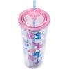 imageSilver Buffalo Marvel Avengers SpiderMan Plastic Cold Cup with Lid and Straw Topper 24 OuncesLilo and Stitch and Angel Love You Watercolor