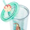 imageSilver Buffalo Marvel Avengers SpiderMan Plastic Cold Cup with Lid and Straw Topper 24 OuncesMoana