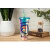 imageSilver Buffalo Marvel Avengers SpiderMan Plastic Cold Cup with Lid and Straw Topper 24 OuncesPixar Inside Out 2 Iridescent