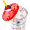 imageSilver Buffalo Marvel Avengers SpiderMan Plastic Cold Cup with Lid and Straw Topper 24 OuncesPokemon Faces