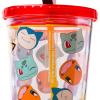 imageSilver Buffalo Marvel Avengers SpiderMan Plastic Cold Cup with Lid and Straw Topper 24 OuncesPokemon Faces
