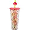 imageSilver Buffalo Marvel Avengers SpiderMan Plastic Cold Cup with Lid and Straw Topper 24 OuncesWinnie the Pooh Mushrooms