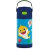 imageTHERMOS FUNTAINER Water Bottle with Straw  12 Ounce  Kids Stainless Steel Vacuum Insulated Water Bottle with Lid SpiderManBaby Shark
