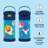 imageTHERMOS FUNTAINER Water Bottle with Straw  12 Ounce  Kids Stainless Steel Vacuum Insulated Water Bottle with Lid SpiderManBaby Shark