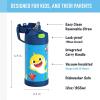 imageTHERMOS FUNTAINER Water Bottle with Straw  12 Ounce  Kids Stainless Steel Vacuum Insulated Water Bottle with Lid SpiderManBaby Shark