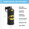 imageTHERMOS FUNTAINER Water Bottle with Straw  12 Ounce  Kids Stainless Steel Vacuum Insulated Water Bottle with Lid SpiderManBatman