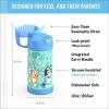 imageTHERMOS FUNTAINER Water Bottle with Straw  12 Ounce  Kids Stainless Steel Vacuum Insulated Water Bottle with Lid SpiderManBluey