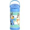 imageTHERMOS FUNTAINER Water Bottle with Straw  12 Ounce  Kids Stainless Steel Vacuum Insulated Water Bottle with Lid SpiderManBluey