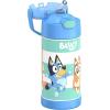 imageTHERMOS FUNTAINER Water Bottle with Straw  12 Ounce  Kids Stainless Steel Vacuum Insulated Water Bottle with Lid SpiderManBluey