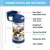 imageTHERMOS FUNTAINER Water Bottle with Straw  12 Ounce  Kids Stainless Steel Vacuum Insulated Water Bottle with Lid SpiderManJurassic World