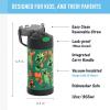 imageTHERMOS FUNTAINER Water Bottle with Straw  12 Ounce  Kids Stainless Steel Vacuum Insulated Water Bottle with Lid SpiderManMinecraft