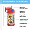 imageTHERMOS FUNTAINER Water Bottle with Straw  12 Ounce  Kids Stainless Steel Vacuum Insulated Water Bottle with Lid SpiderManPAW PATROL BOY