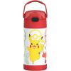 imageTHERMOS FUNTAINER Water Bottle with Straw  12 Ounce  Kids Stainless Steel Vacuum Insulated Water Bottle with Lid SpiderManPokemon